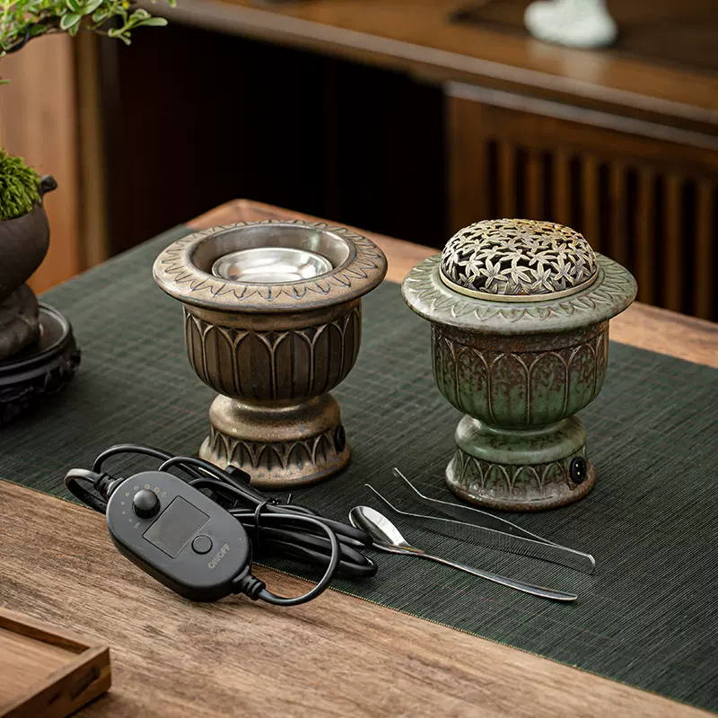 520度高温电子熏香炉定时香炉恒温可干烧香薰炉木块香薰定时精油