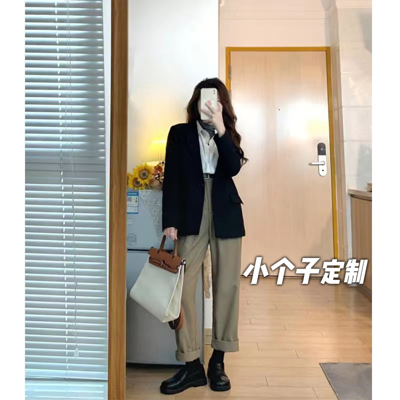 145 Short Chic Loose Suit Jacket Women's Niche High-end Design Sense Short Slim-fit Suit XS Spring