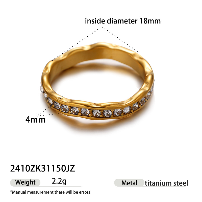 Anillos de acero inoxidable de zircón de diseño de alta gama de anillos de estilo de nicho anillos de titanio transfronterizos