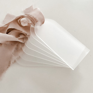 New blank acrylic arch with ribbon wedding seat label party business card reserved seat logo transparent