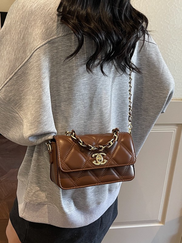 Xiaoxiaoxiang estilo de cadena de diamante bolso pequeño, bolso de lujo ligero, bolso de mano de alto nivel, bolso de hombro de estilo exterior, bolso de hombro