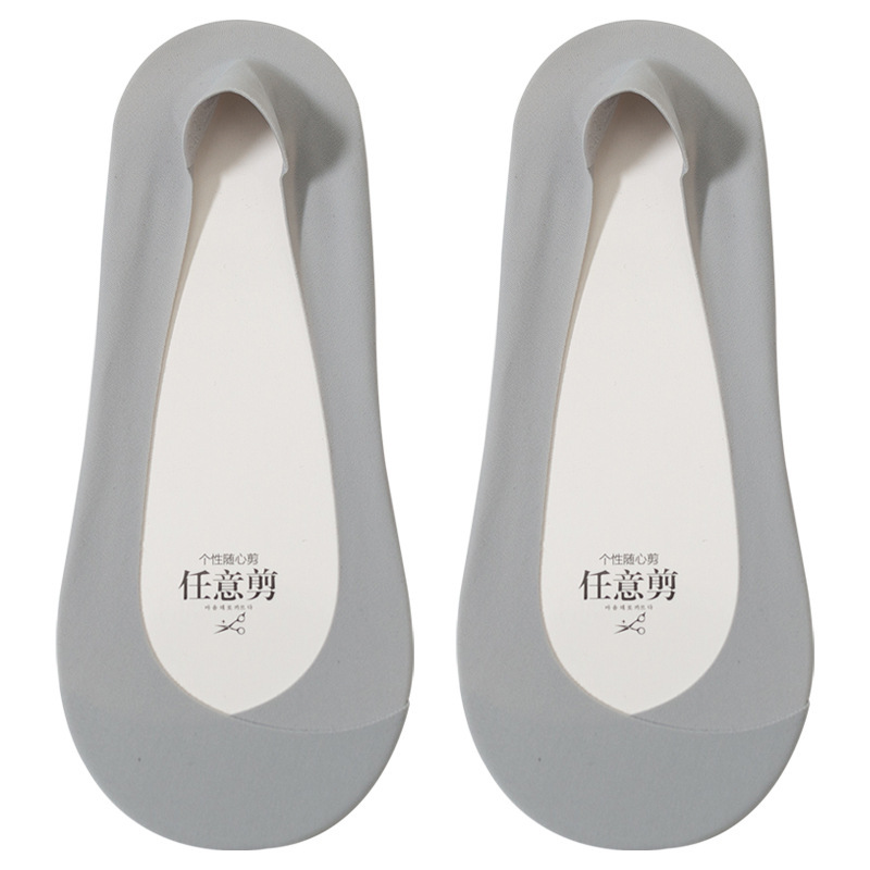 Calcetines Zhuji Calcetines de barco antideslizantes para mujer Calcetines de invisibilidad de fondo de algodón antibacteriano transpirable de primavera y verano para mujer Calcetines de mujer