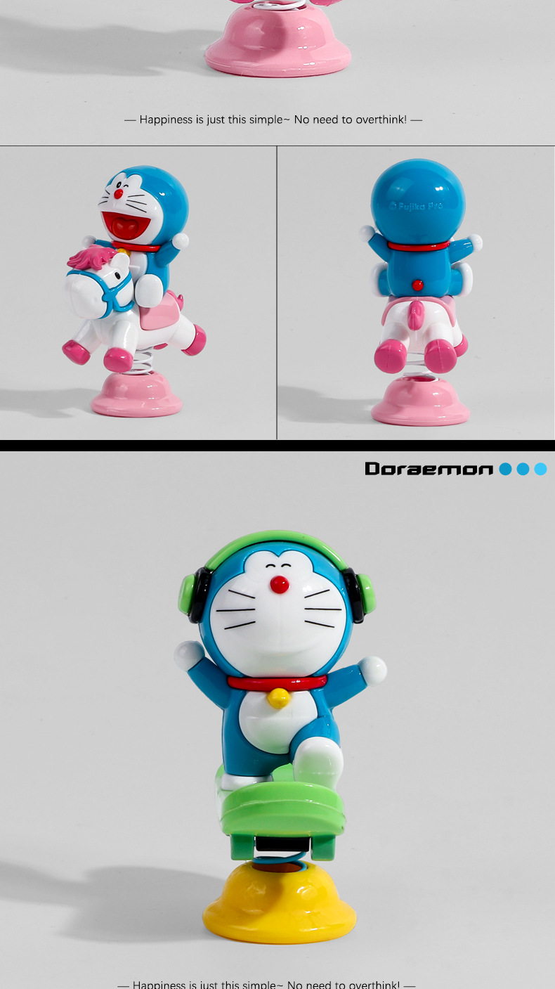 Official Doraemon Cute Time Car Ornament Doraemon Shaker Trendy Toy Desktop Decoration