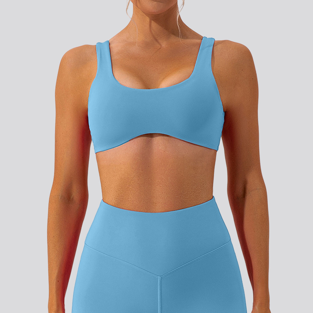 Ropa de yoga Lulu cepillado de doble cara desnuda ropa interior deportiva ajustada entrenamiento de las mujeres corriendo sujetador de yoga fitness de secado rápido