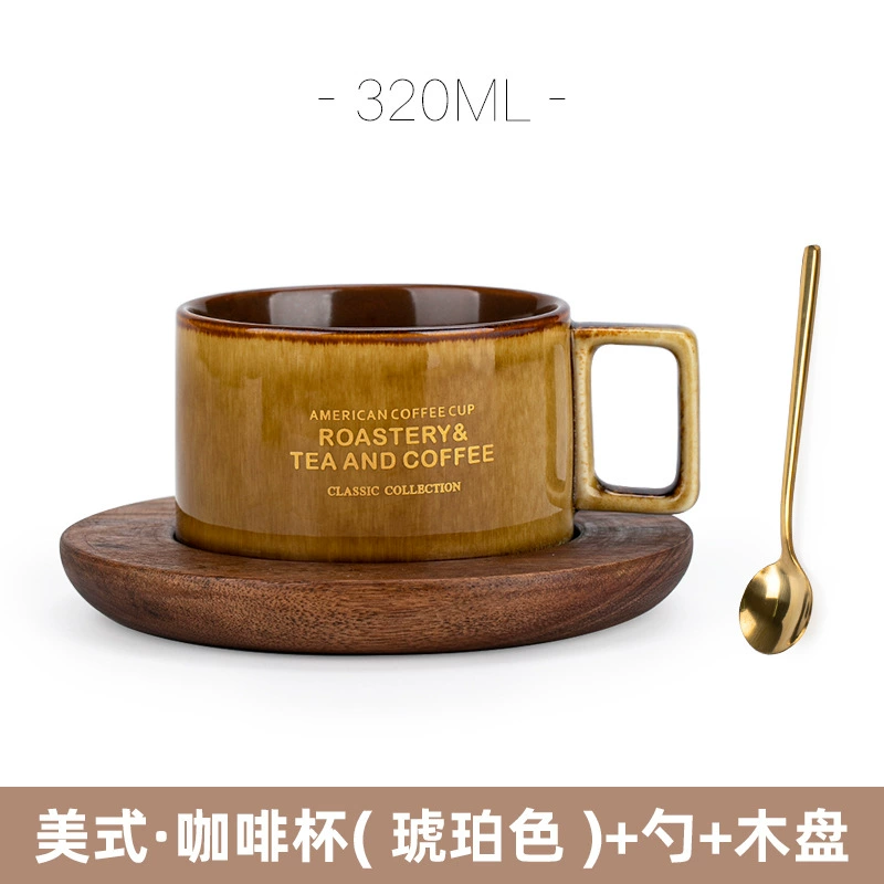 Factory American Coffee Cup Fashion Retro Ceramics Cup Water Cup Marker Cup Bring Spoon Dispot Set