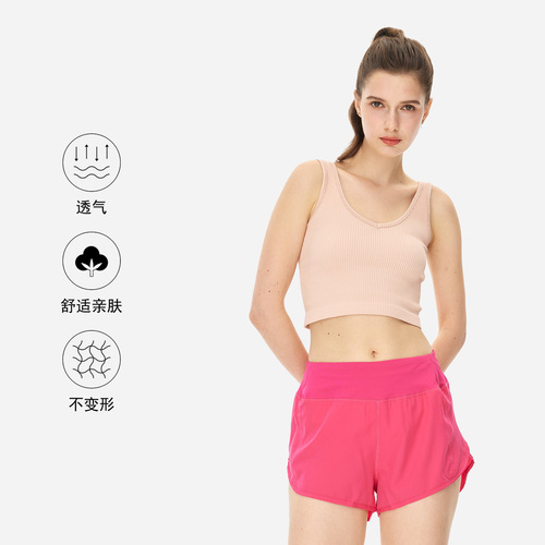 Women's Cross-border New Quick-drying Sports Shorts Leisure Fitness Shorts False Two-Piece Nip-proof Inner Yoga Pants