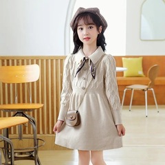 Children's autumn and winter new style knitted sweaters for primary and secondary school students bottoming sweater skirts children's clothing girls autumn and winter dresses