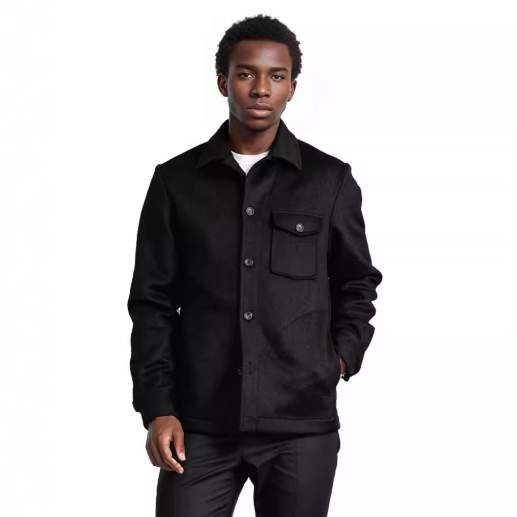 Autumn and winter new men's multi pocket woolen single breasted solid color coat, suit mid to long style_voghion.com