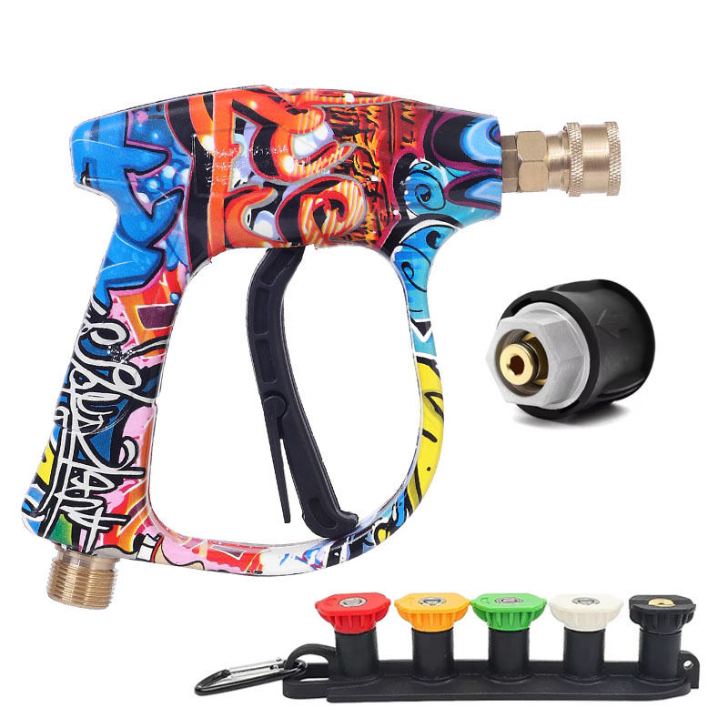 도장된 건 + 금속 Karcher 커넥터 + 5색 노즐 + 베이스