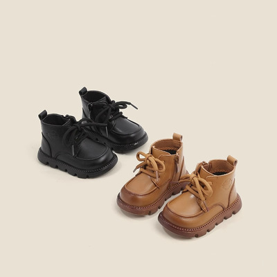 Martens, зимние детские утепленные повседневные короткие сапоги подходит для мужчин и женщин для раннего возраста, мягкая подошва