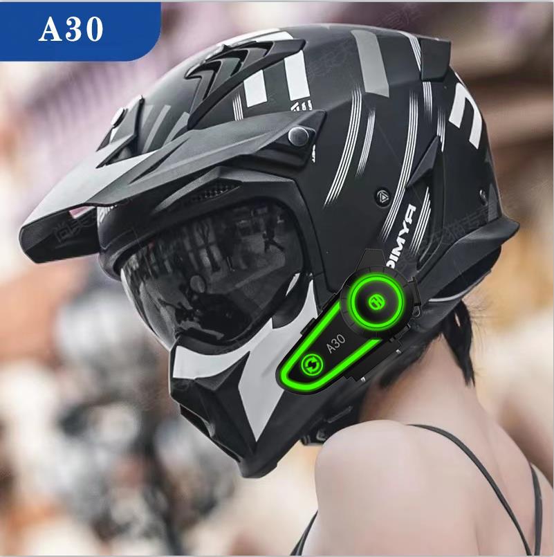 Suitable for Hengjiang-A30 Waterproof Helmet Bluetooth Headset Motorcycle Takeaway Rider Full Helmet Half Helmet Long Battery Life Me