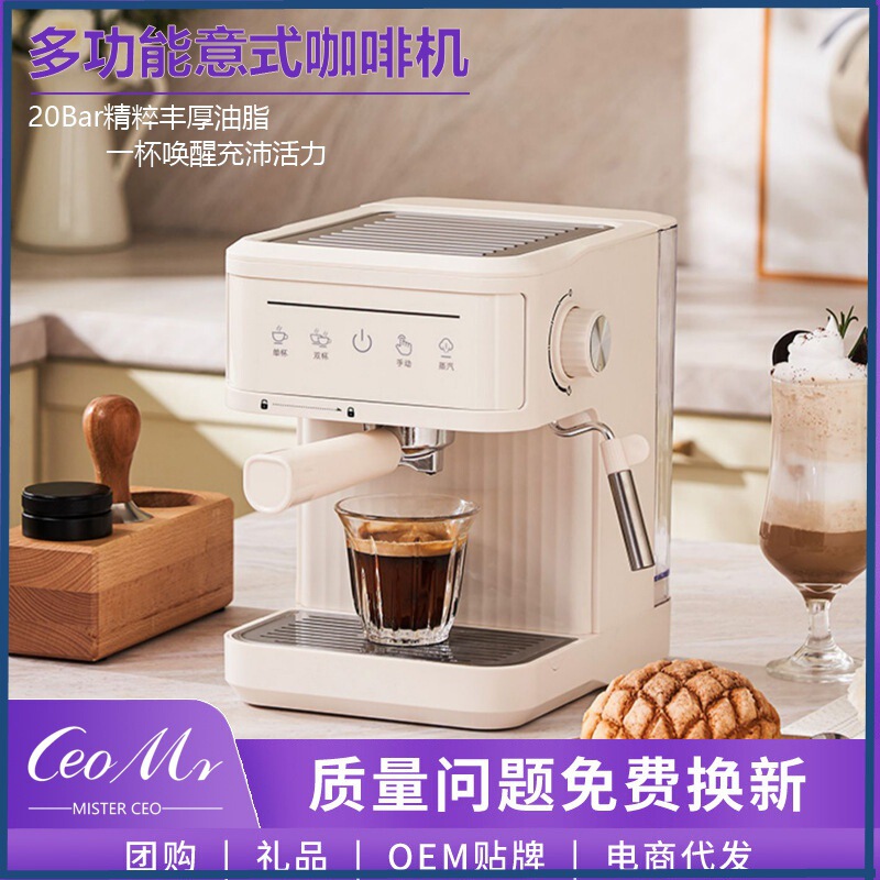 Cross-Border Espresso Machine for Home High-Pressure Extraction Small Office Semi-Automatic Espresso Steam Milk Foaming