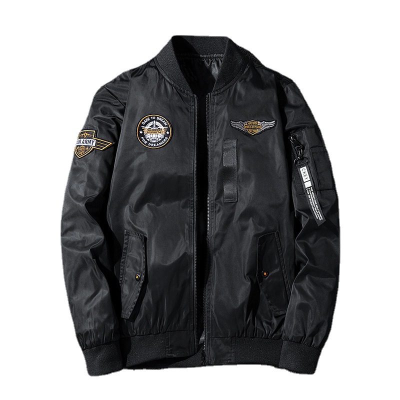 Men's Clothing workwear jacket double sided wear autumn and winter ma1 pilot jacket men's embroidered baseball jacket large size_voghion.com