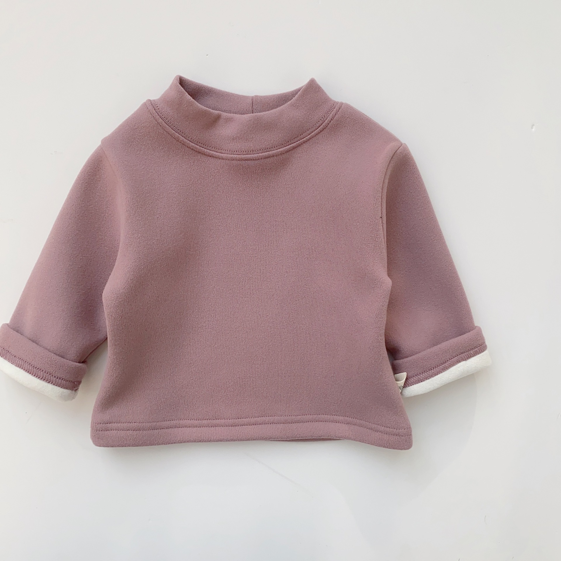 Camisa de fondo forrada de lana para niños de invierno para niños ropa infantil de estilo coreano suéter engrosado niños y niñas de manga larga superior caliente
