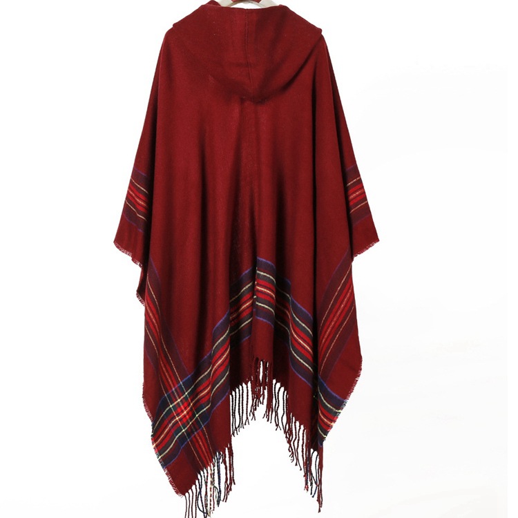 460g Weight Shawl Classification Shopping Occasion Women's Streetwear Stripe Imitation Cashmere Tassel Shawl