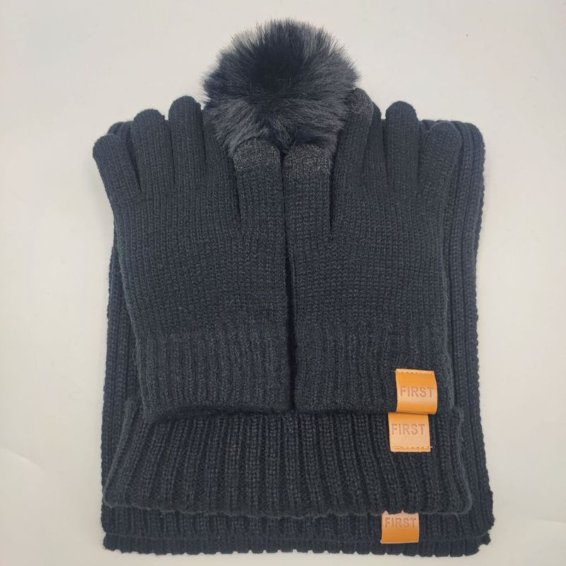 越境電子商取引工場 新品既製品 大人用 9色 男女兼用 ニット帽 スカーフ 手袋 タッチスクリーン 3点セット|undefined