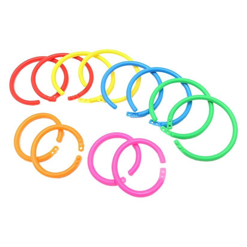 Colorful Double-Buckle Plastic Binder Rings for Notebooks, Card Binding Clips, DIY Planner Round Rings, Wholesale