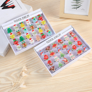 Cute Fun Christmas Children Glow Ring Toys Holiday Queuing Decorative Atmosphere Glow Ring Wholesale