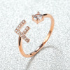 Golden one size ring with letters, jewelry suitable for men and women, suitable for import, Amazon, pink gold, wholesale