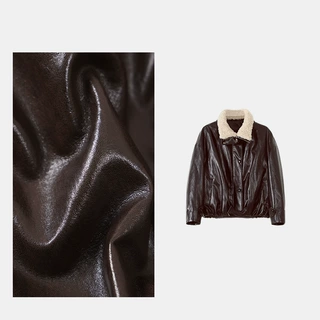 秋季新款简约女士油蜡皮可拆卸毛领内胆鹅绒服皮衣外套FSY51399