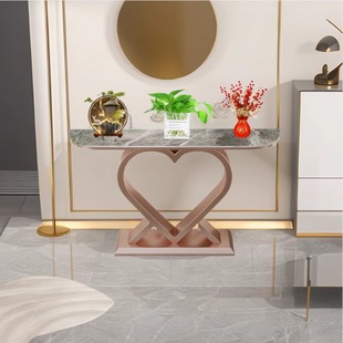 Entrance Door Entrance Table Small Apartment Light Luxury Rock Board Modern Simple Corridor Super Narrow Living Room Wall End View Desk