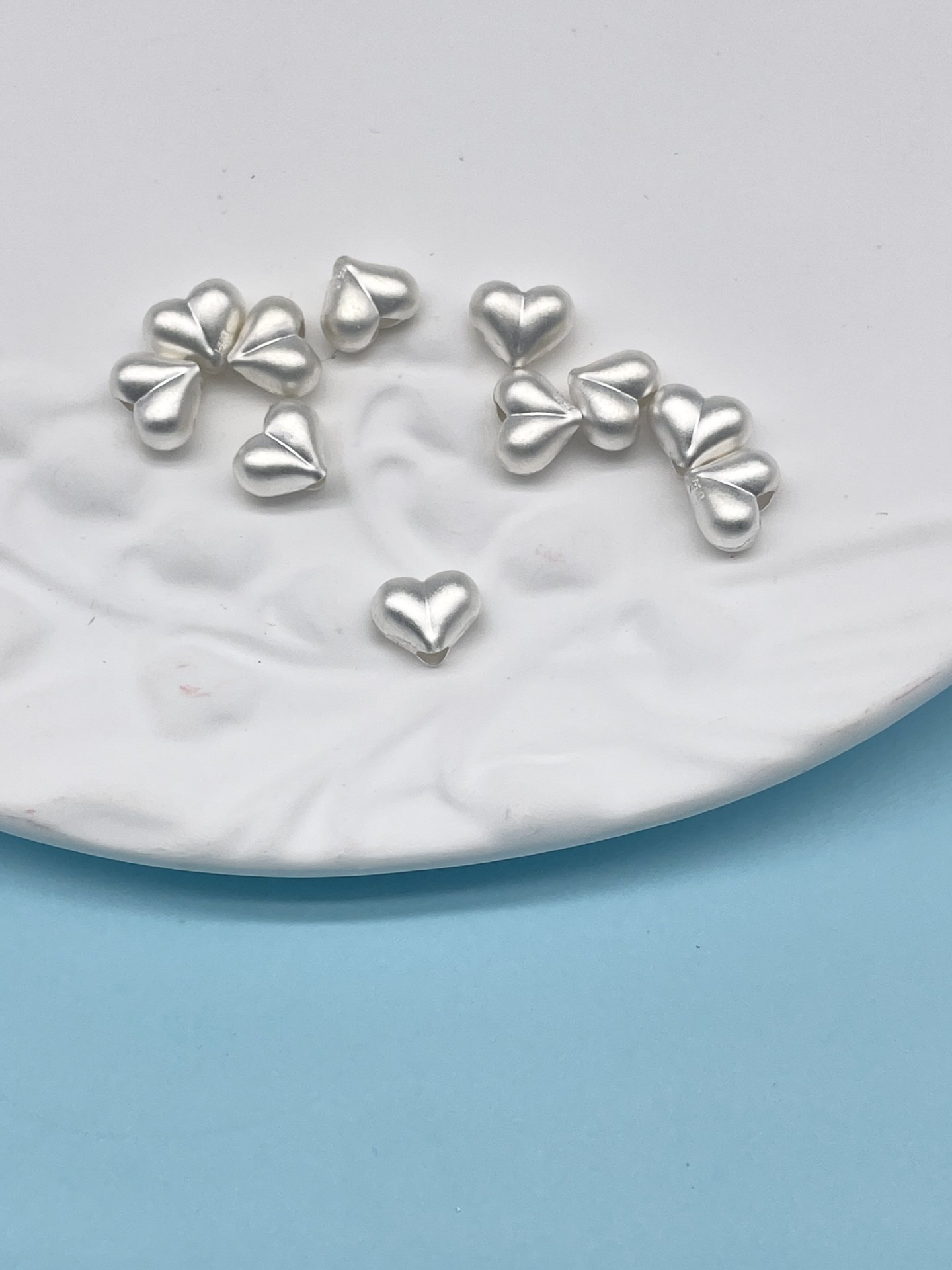 999 pure silver accessories, heart-shaped spacer beads for bracelets and necklaces, heart-shaped and oval accessories, beads for braided cords, DIY silver accessories