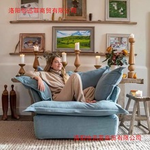 北欧沙发超软客厅单人简约风民宿公寓日式慵懒布艺沙发小户型懒人