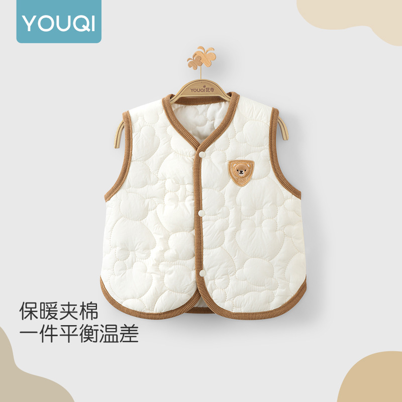 Baby vest, warm outerwear for spring, autumn and winter, cotton-padded vest for baby boys, newborn vest, outerwear