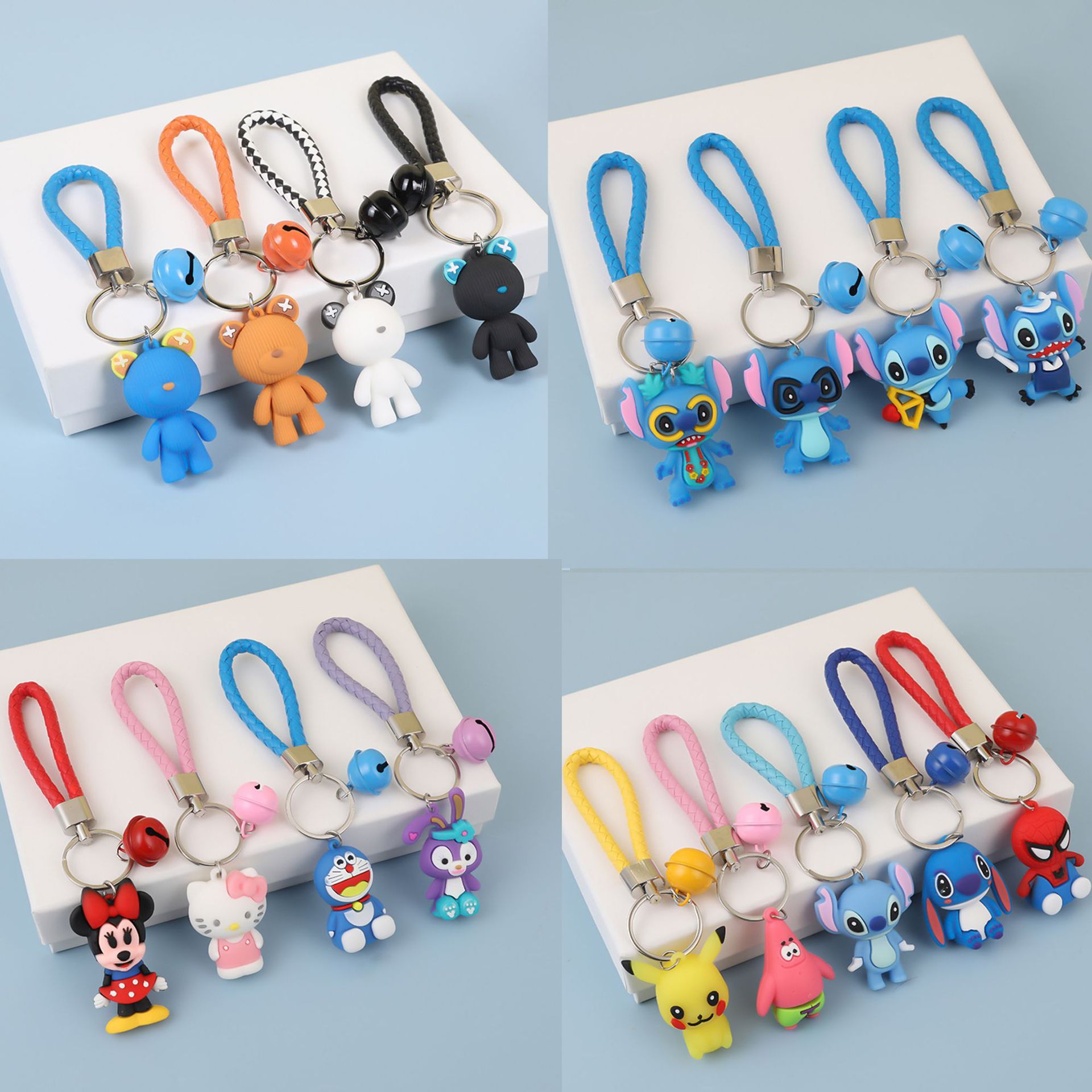 Cute cartoon silicone woven doll for keys