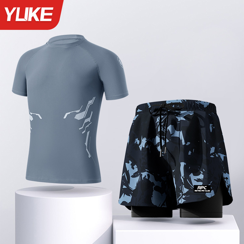 그레이 프린트 슈트 [수영팬츠+수영복]