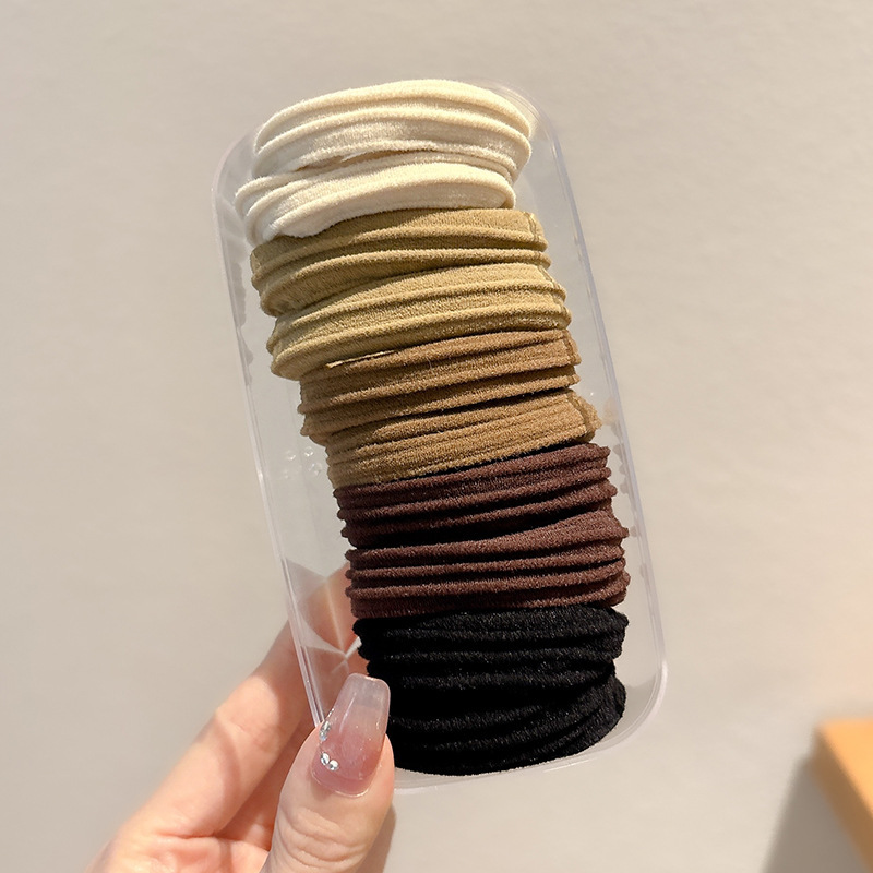 Coletero elástico sencillo de nuevo estilo 2026, banda para el pelo pequeña sin costuras para mujer, suave para el cabello, sujetador de cola de caballo.