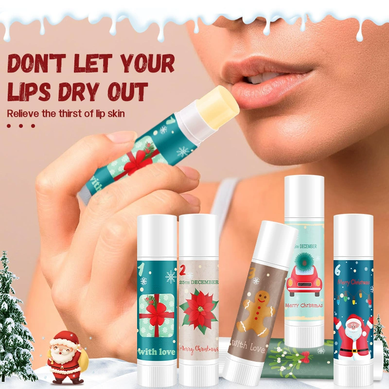 [Трансграничная поставка] Рождественский набор бальзамов для губ ROZINO, увлажняющий бальзам для губ, увлажняющий бальзам для губ, популярный стиль
