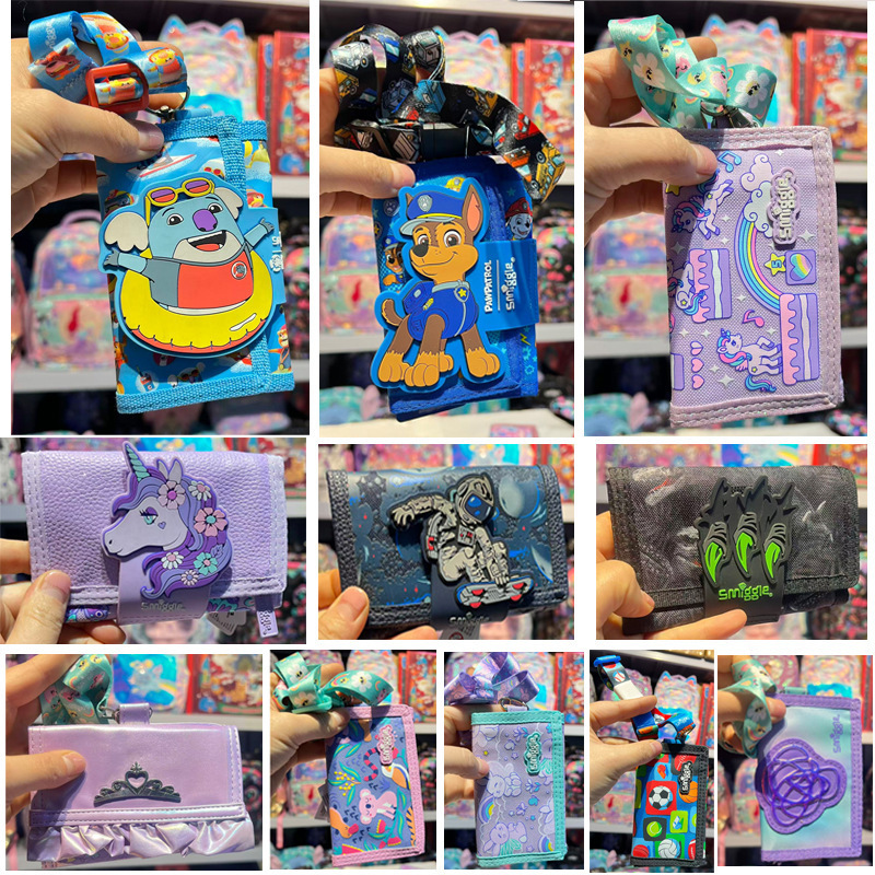 Special Clearance Australian Smiggle Wallet Primary and Secondary School Students Kidsren Large Capacity Work Card Holder Cartoon Coin Purse