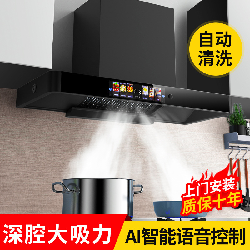 Range Hood Gas Stove Set Top Suction Hood Stove suit Household Kitchen Stove Two-Piece Factory Straight