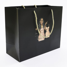 LOGO印刷奢侈品零售欧元手提袋纸板包装礼品艺术纸服装购物袋