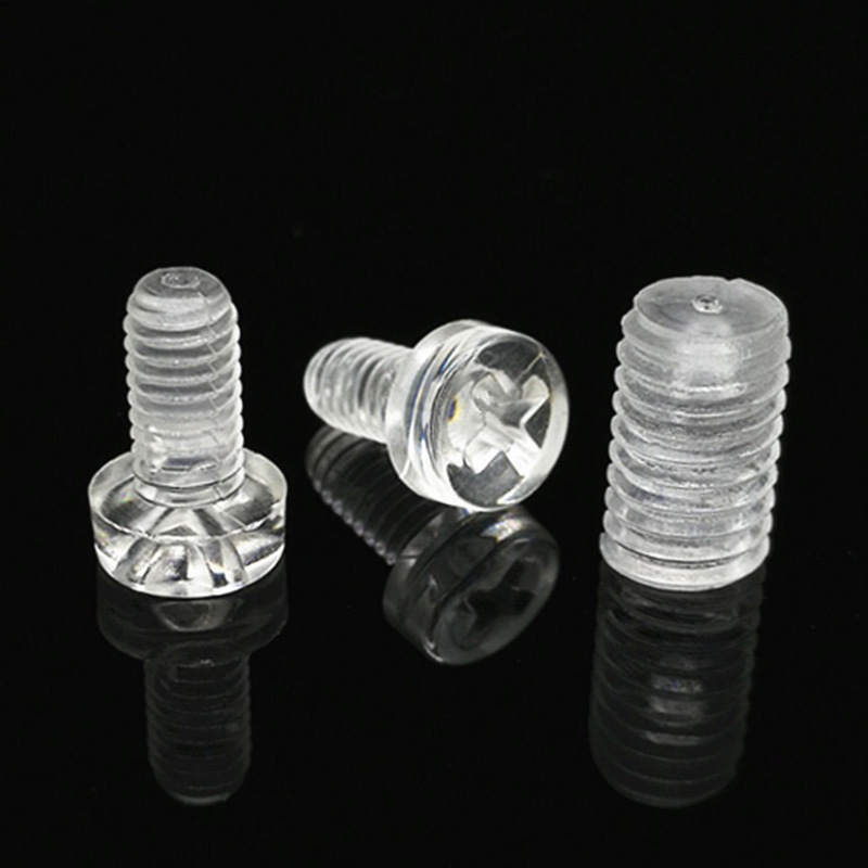 M3/M4 hex nuts made of factory plastic, semi-transparent PC material, cross-recessed round head screws, acrylic plastic fasteners
