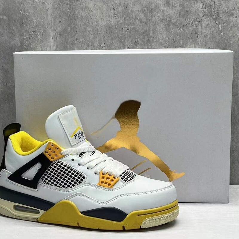 Cross-Border Aj4 Basketball Shoes Men's Non-Slip Joe 4 Electric Mother Paris Couple Heightening Sports Shoes Basketball Shoes