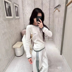 毒家现货25ss D家秋冬新款羊毛混纺绞花撞色百搭针织衫