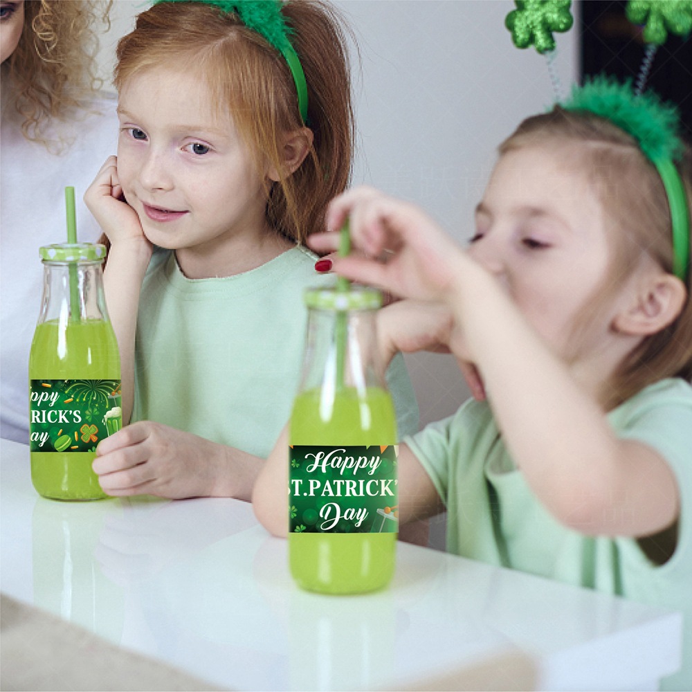 Día de San Patricio decoración bebida botella etiqueta Cross-border irlandés fiesta decoración botella de agua pegatina
