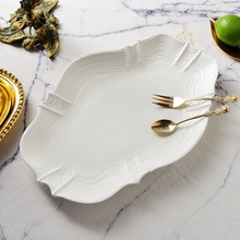 歐式宮廷風14英寸復古陶瓷美食盤 歐系家居水果裝飾餐盤 婚慶盤