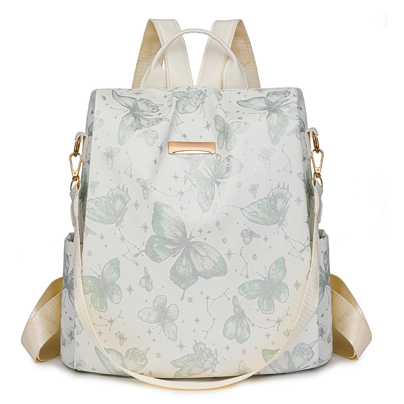 Mochila antirrobo para mujer 2024 otoño nueva mochila de cuero suave para mujer impresión de moda mochila de viaje de gran capacidad marea