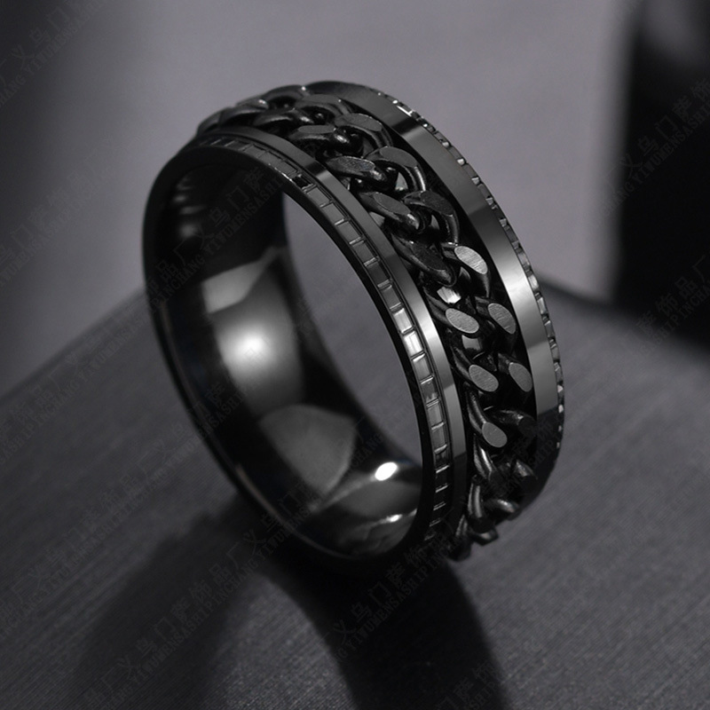 Rings Classification 11, 12, 6 Ring Size Simple Style Solid Color Chains Print 304 Stainless Steel Men's Rings