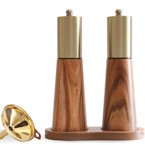 아카시아 나무 [후추 분쇄기 조합] 베이스 5.5*18cm + 깔때기 포함