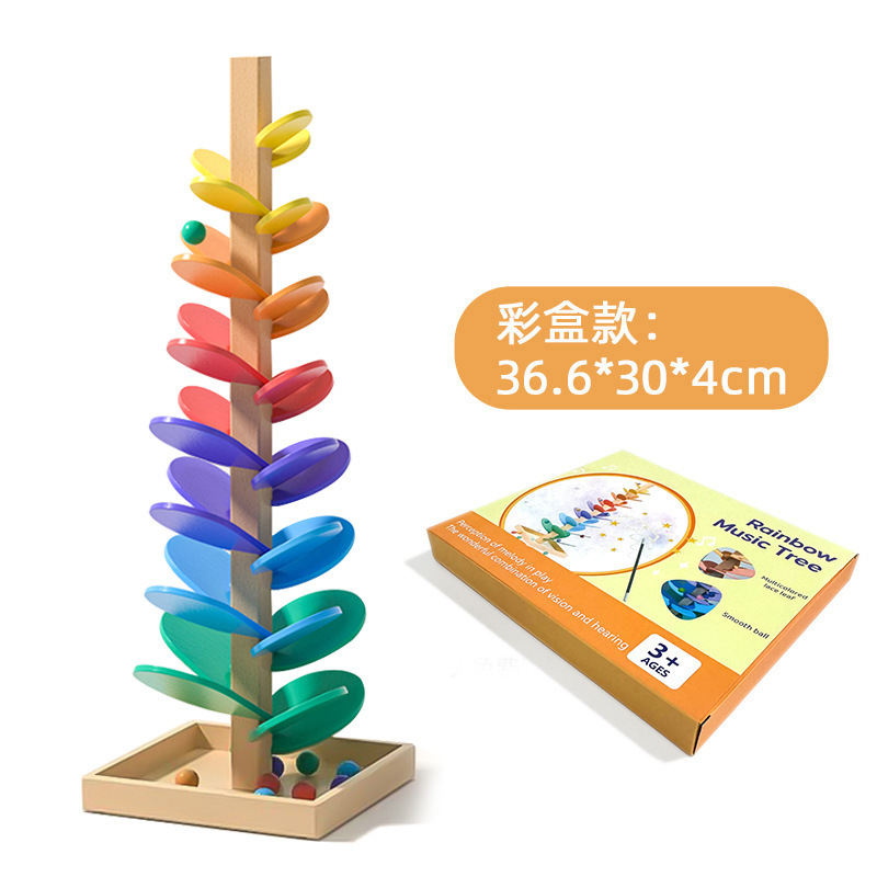 Comercio exterior Rainbow Music Tree Juguetes educativos Desmontaje de colores Juego de bolas Cognitivo Educación temprana Ensamblaje divertido Árbol de bloques de construcción