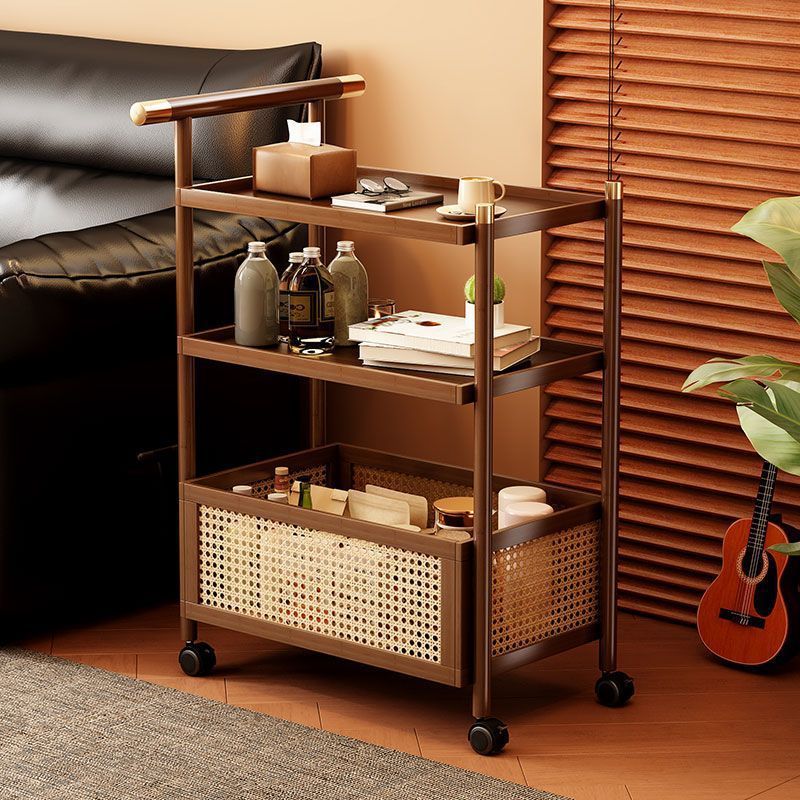 Sofa Side Table, Movable Living Room Side Cabinet, Antique Snack Trolley, Bedside Storage Rack, Coffee Table, Small Table