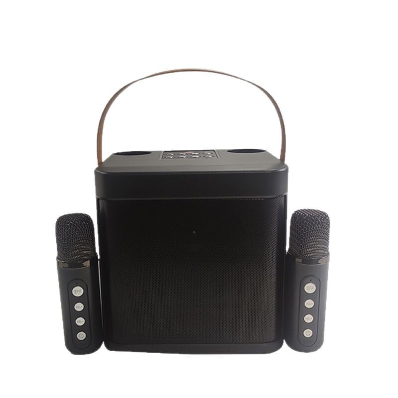 Kd 203携帯bluetoothスピーカー付き家庭KTVデュアルマイク無線マイク携帯電話k歌宝カードオーディオ|undefined