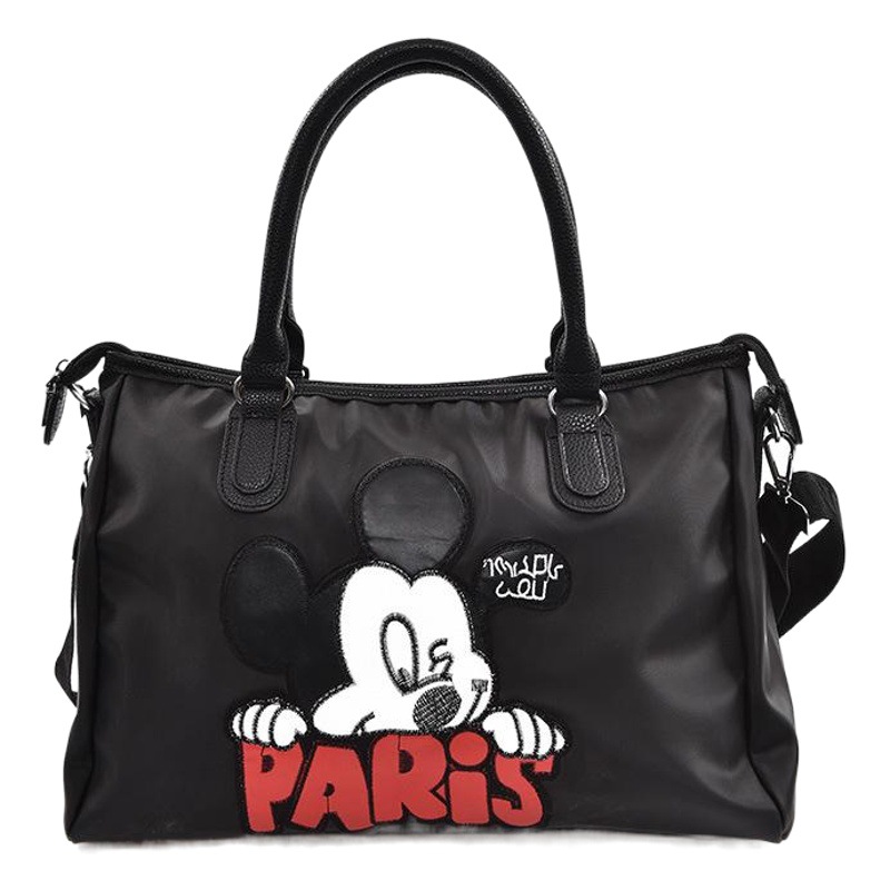 Estilo coreano Mickey insignia bolsa de viaje de corta distancia bolsa de gran capacidad casual Portátil Bolsa grande bolsa de hombro bolsa de equipaje bolsa de fitness