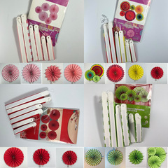 DIY Paper Fan Flower Set for Birthday Party, Wedding Celebration, Christmas Decorations, Folding Fan Flower Ornament