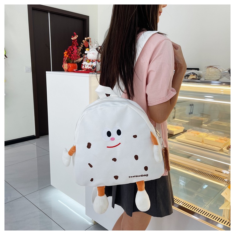 Borsa in tela di formaggio carina Instagram coreana per ragazze morbide, borsa da scuola per bambini, zaino versatile di grande capacità_voghion.com