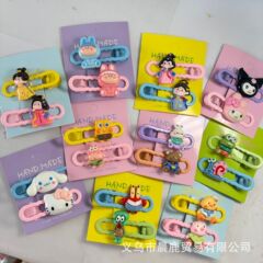 かわいいスポンジの赤ちゃんのヘアピンの三麗欧の漫画のアヒルの口は学生の1対の国風のアンドロメダの王女の前髪を挟みます。